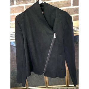 Philosophy Republic Black Faux Suede Moto Jacket Women’s XL Asymmetrical Zip NWT